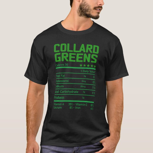 Collard Greens Nutrition Facts  Thanksgiving Chris T-Shirt (Front)
