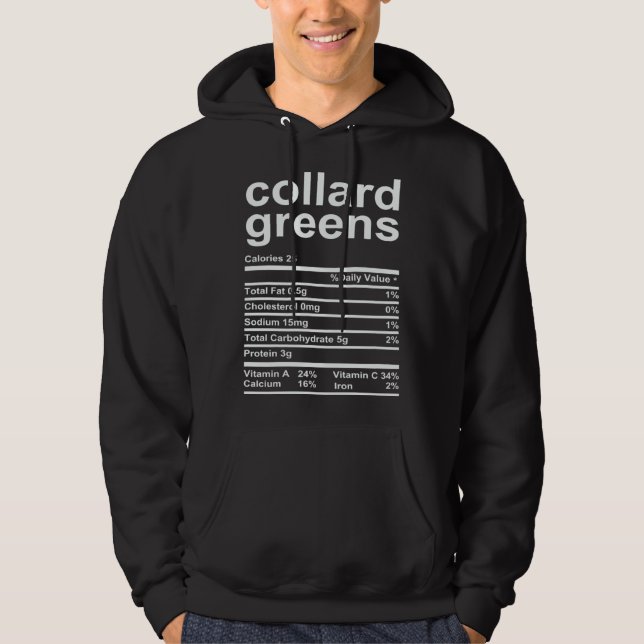 Collard Greens Nutrition Facts  Thanksgiving Day L Hoodie (Front)