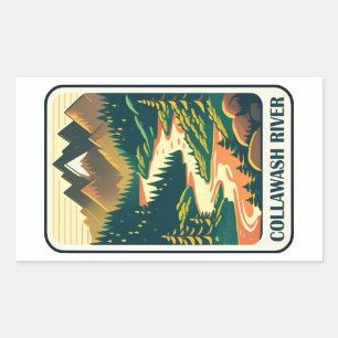 Collawash River Oregon Colors Rectangular Sticker