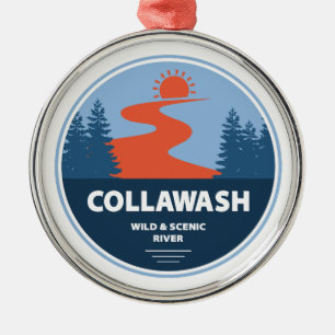Collawash Wild And Scenic River Oregon Metal Tree Decoration