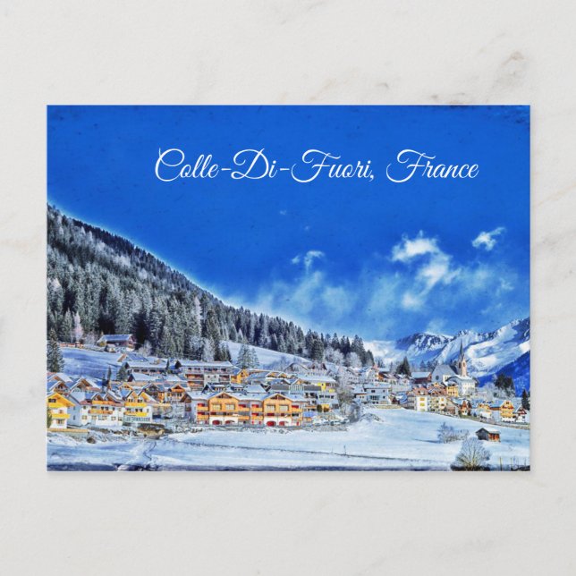 Colle-Di-Fuori, France Winter Postcard (Front)