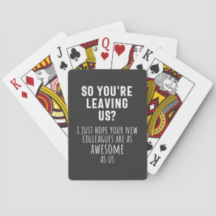 colleague farewell, retirement, coworker, goodbye, playing cards