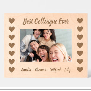 Colleague Heart Pattern Custom wooden photo frame