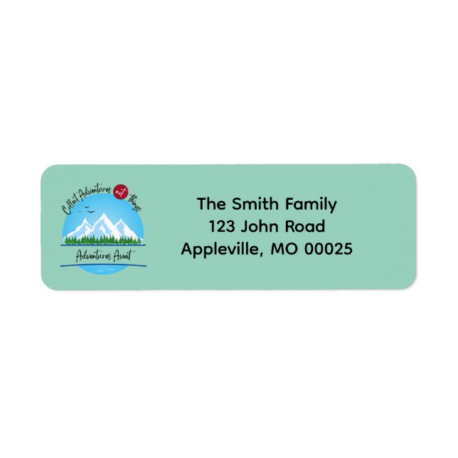 Collect Adventures Not Things Return Address Label (Front)