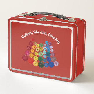 Collect, Cherish, Display Button Storage Lunch Box