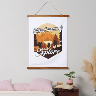 Collect Moments and Explore Adventure Travel Hanging Tapestry