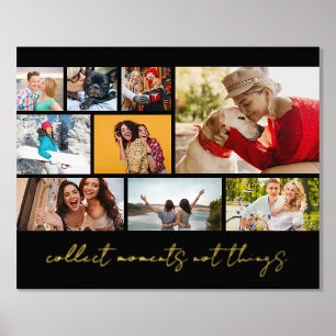 Collect Moments Script Multi Photo Collage Modern Foil Prints