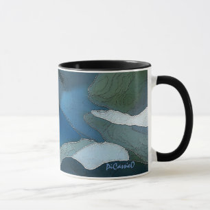 Collectable Art Mug Cool Colors Black Handle