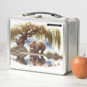Collectable Bears by the Water, Relaxing Metal Lunch Box