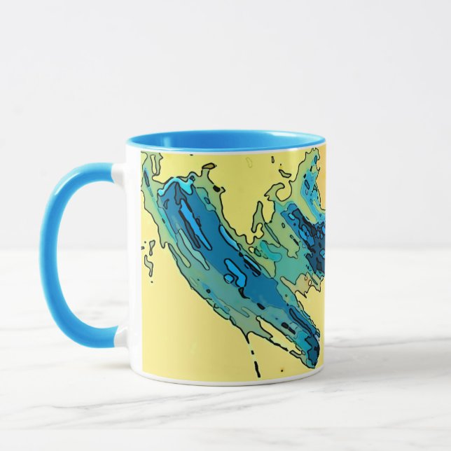 Collectable colourful PiCassieO art mug West Wind (Left)