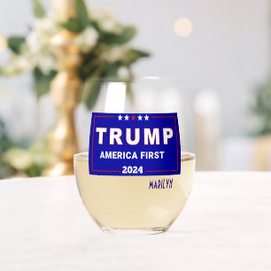 Collectable, Name, Trump 2024 America 1st Stemless Wine Glass