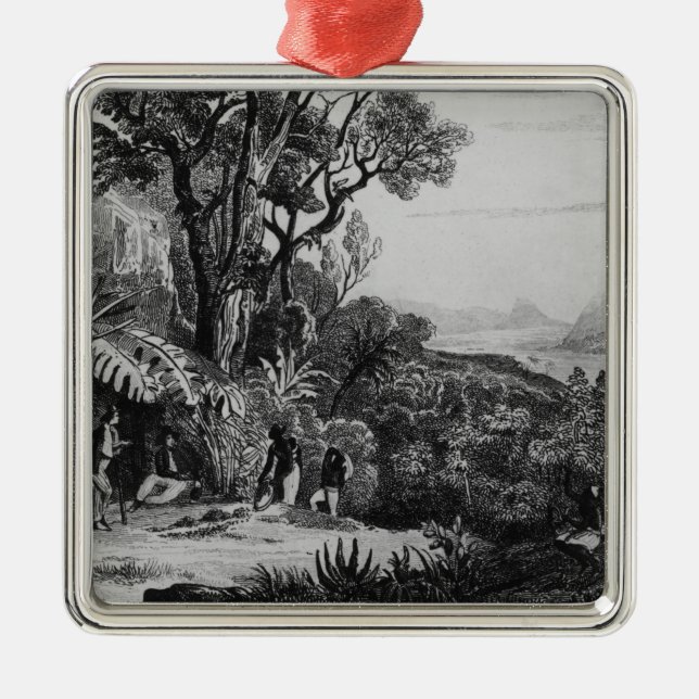 Collecting Coffee Metal Tree Decoration (Front)