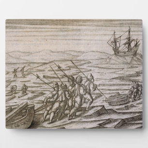 Collecting driftwood for the cabin in which the ex plaque