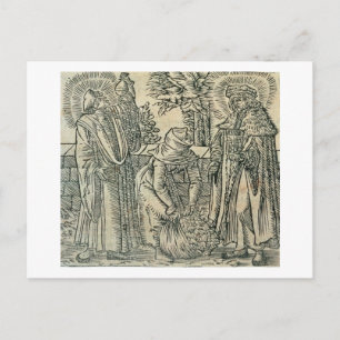 Collecting Herbs for Medicine, 1534 (woodcut) Postcard