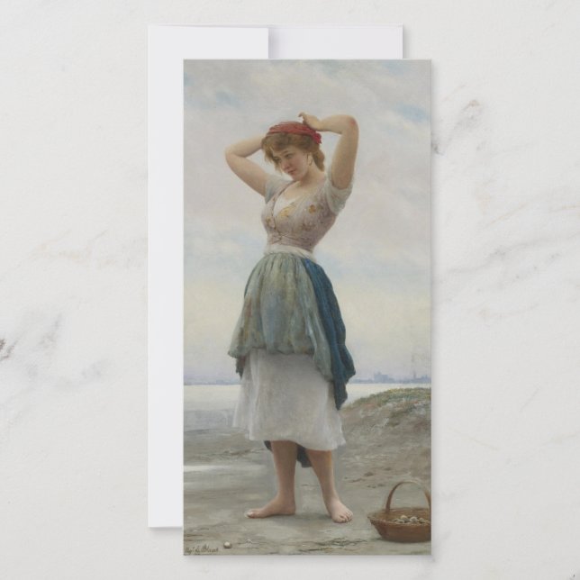 Collecting Pebbles on the Beach Card (Front)