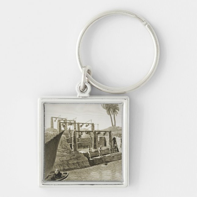 Collecting Water from the Nile, plate 6 from Volum Key Ring (Front)