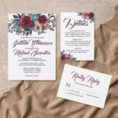 Red Burgundy Floral Post-Wedding Brunch Invitation (Personalise this independent creator's collection.)