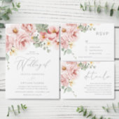 Watercolor Dusty Rose Wedding Invitation (Personalise this independent creator's collection.)