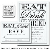 Eat, Drink & Be Married Modern Black/White Wedding Favour Bags