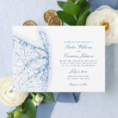 Long Branch New Jersey Map Elegant Navy Wedding All In One Invitation