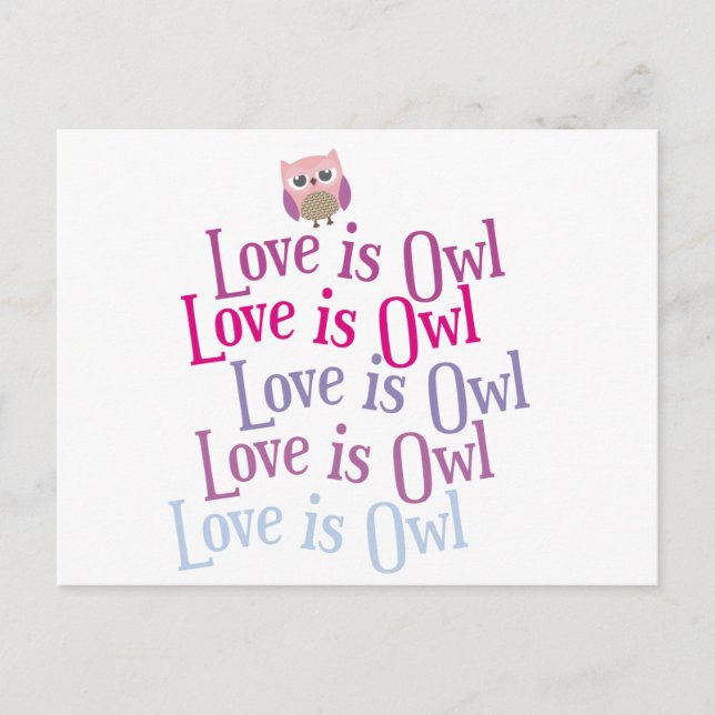 Collection "Love is owl" Postcard (Front)