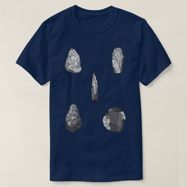 Collection of archaeological stone tools in grey t T-Shirt (Design Front)