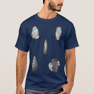 Collection of archaeological stone tools in grey t T-Shirt
