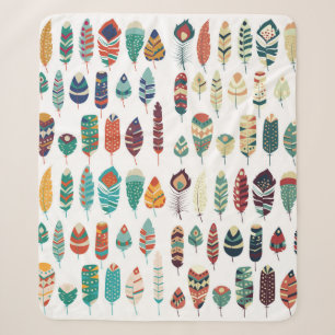 Collection of boho vintage tribal ethnic hand draw sherpa blanket