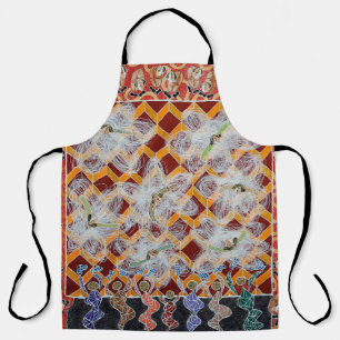 Collection of canvas masterpieces painted on canva apron
