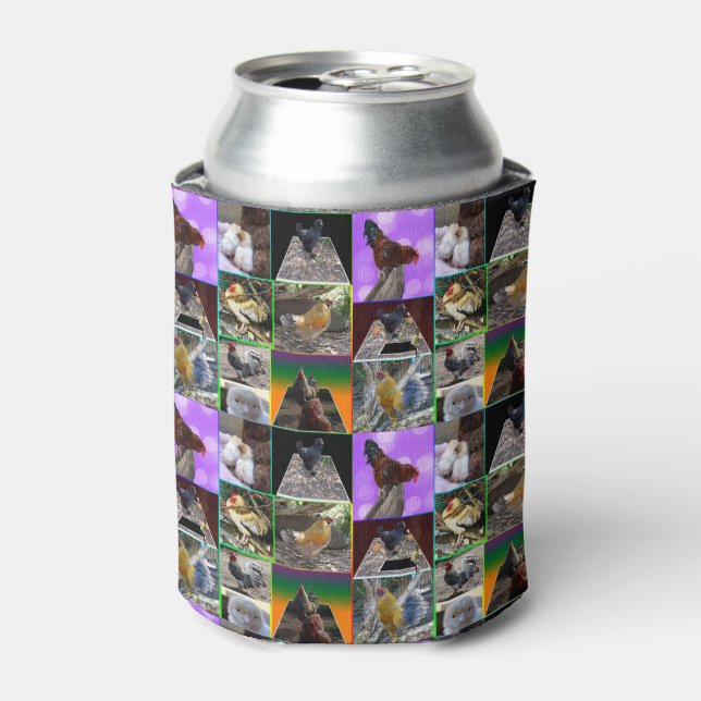 Collection Of Chickens And Rooster Images, Can Cooler (Can Front)