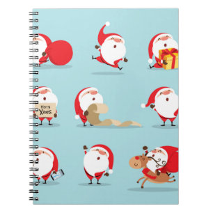 Collection of christmas santa claus notebook