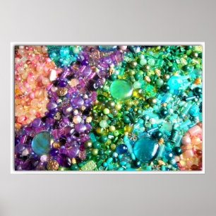 Collection of Colourful Beads Poster