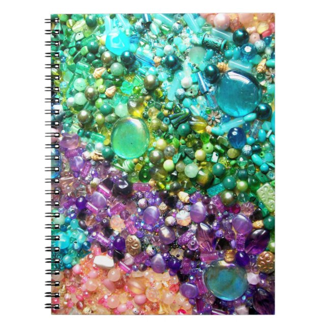 Collection of Colourful Beads Spiral Notebook (Front)