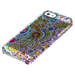 Collection Of Colourful Tribal Symbols Clear iPhone SE/5/5s Case