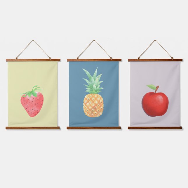 Collection of fruits hanging tapestry (Triple)