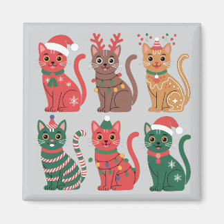 collection of six cats magnet