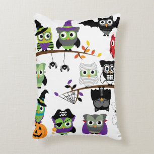Collection Of Spooky Halloween Owls Decorative Cushion