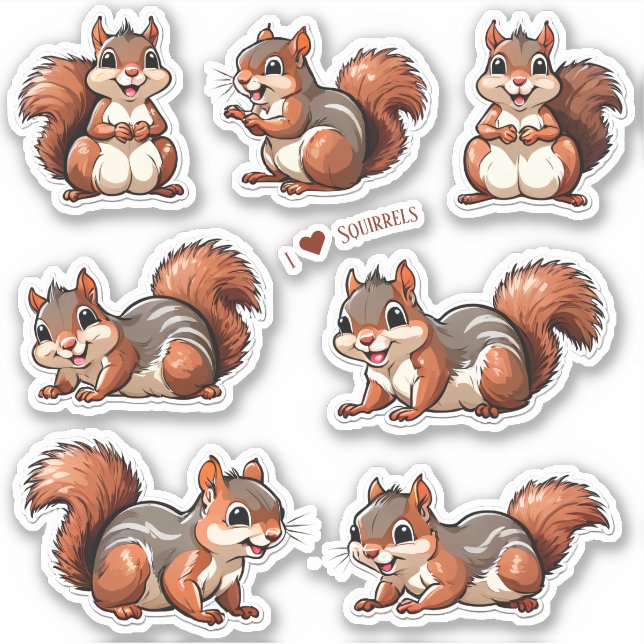 Collection of squirrels Stickers (Front)