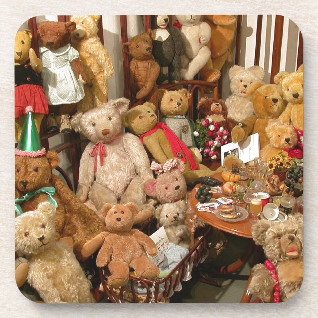 Collection Of Vintage Teddy Bears Coaster (Front)