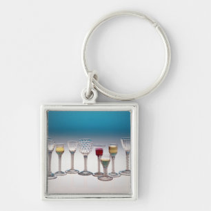 Collection of wine glasses, c.1755-60 key ring