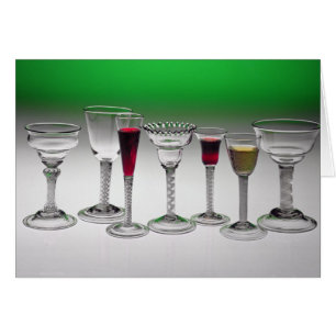 Collection of wine glasses with twist stems