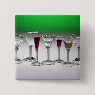 Collection of wine glasses with twist stems 15 cm square badge