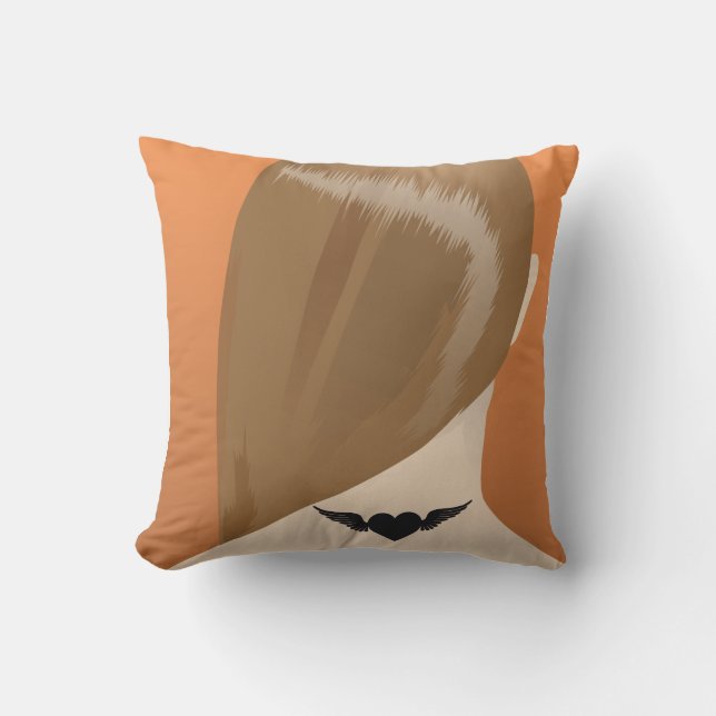 Collection Of Woman Neck Tattoo Art Print, No 1/10 Cushion (Front)