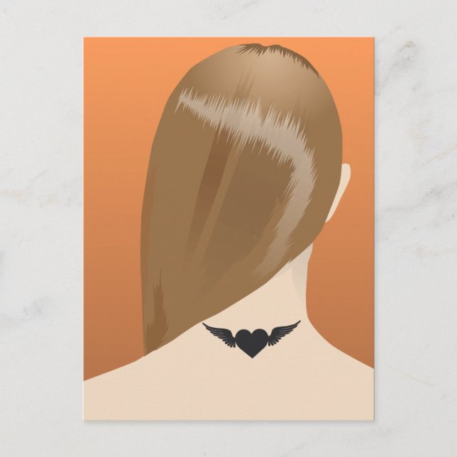 Collection Of Woman Neck Tattoo Art Print, No 1/10 Postcard (Front)