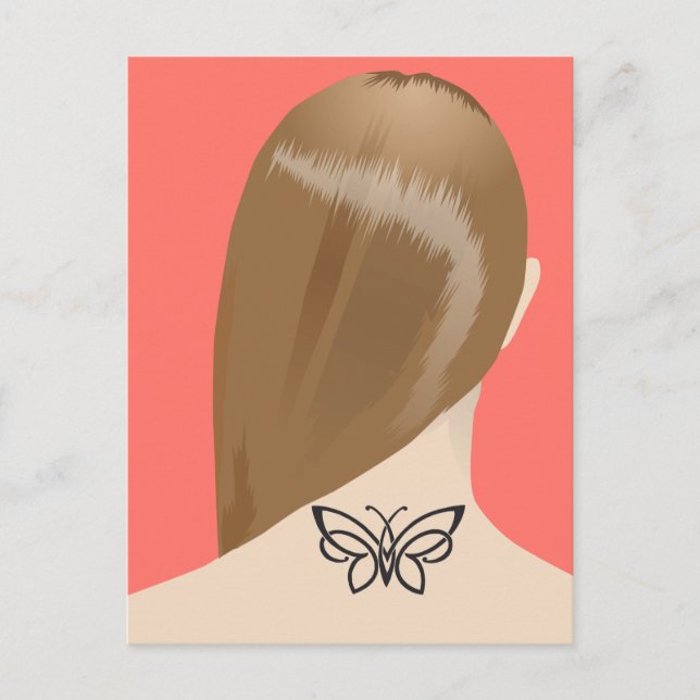 Collection Of Woman Neck Tattoo Art Print, No 2/10 Postcard (Front)