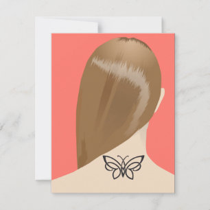 Collection Of Woman Neck Tattoo Art Print, No 2/10 Thank You Card