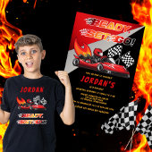 Red | Black Go Kart Racing Birthday T-Shirt