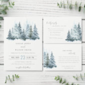 Elegant Watercolor Snow Winter Forest Pine Wedding Medium Gift Bag (Personalise this independent creator's collection.)