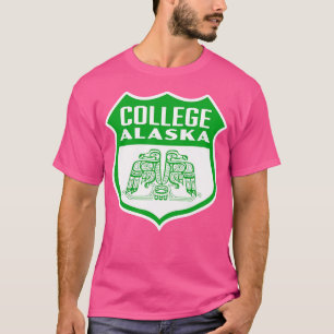 College Alaska Retro Bird Shield Green T-Shirt