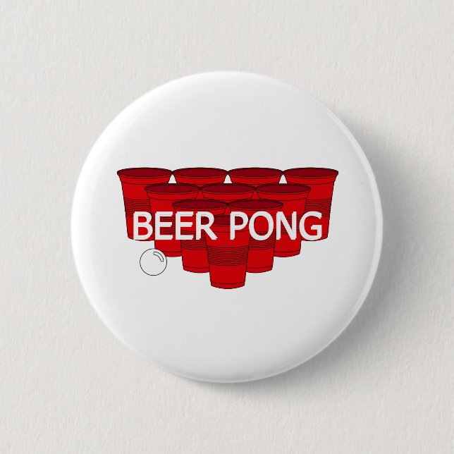 college beer pong 6 cm round badge (Front)